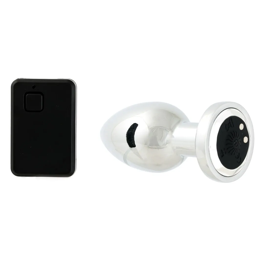 Simply Pleasure Korek Analny Wibrujący Sterowany Zdalnie Ładowany USB - Korek analny, Srebro, 8.4 cm