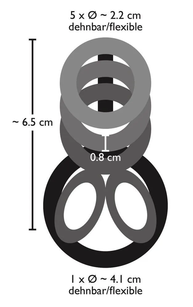 Насадка на пеніс Bad Kitty Naughty Toys Cock And Ball Ring, 6,5 см (чорний)