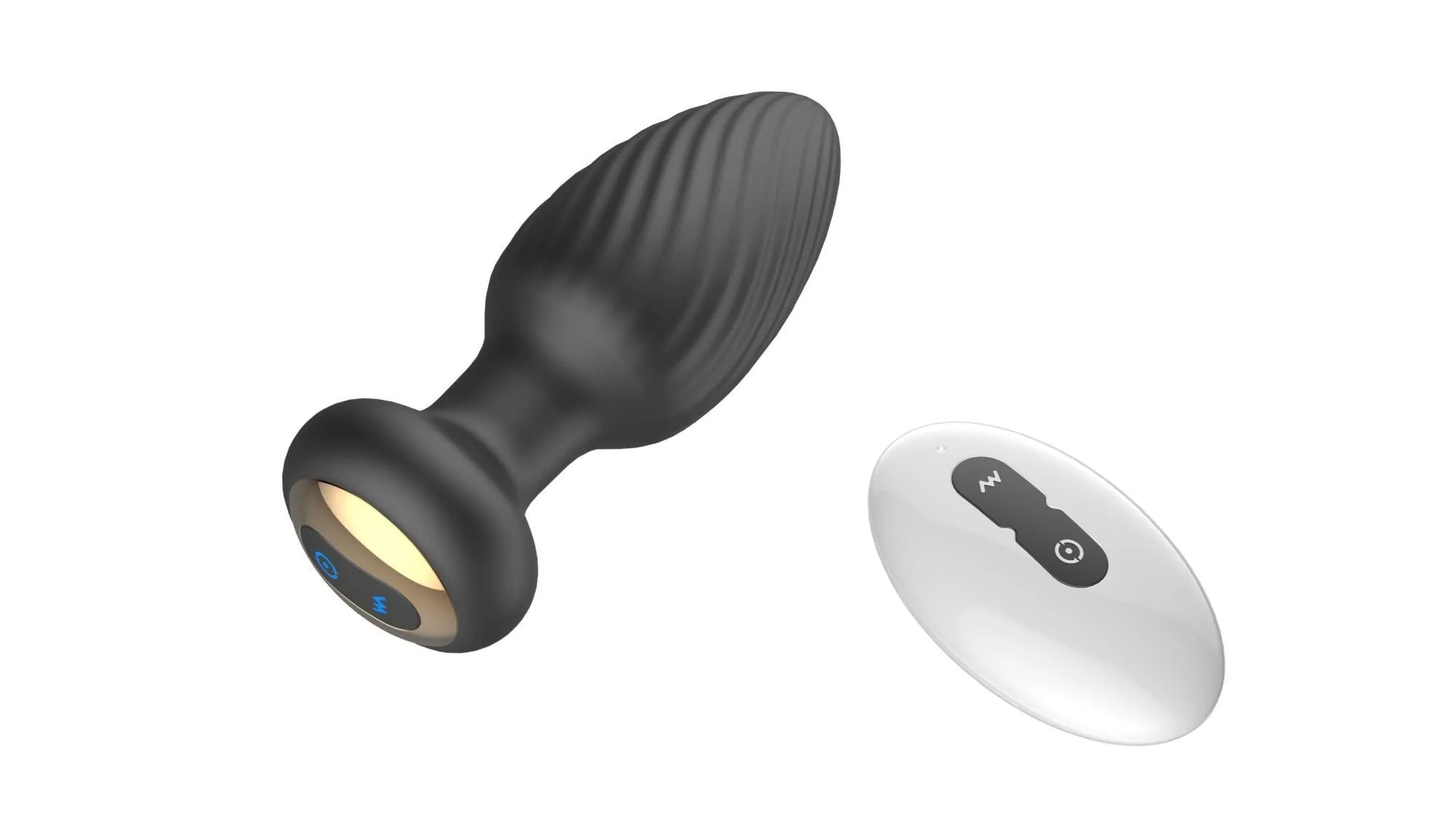 Анальна пробка B - Series Cute Retating Remote, 9.8 см (чорний)