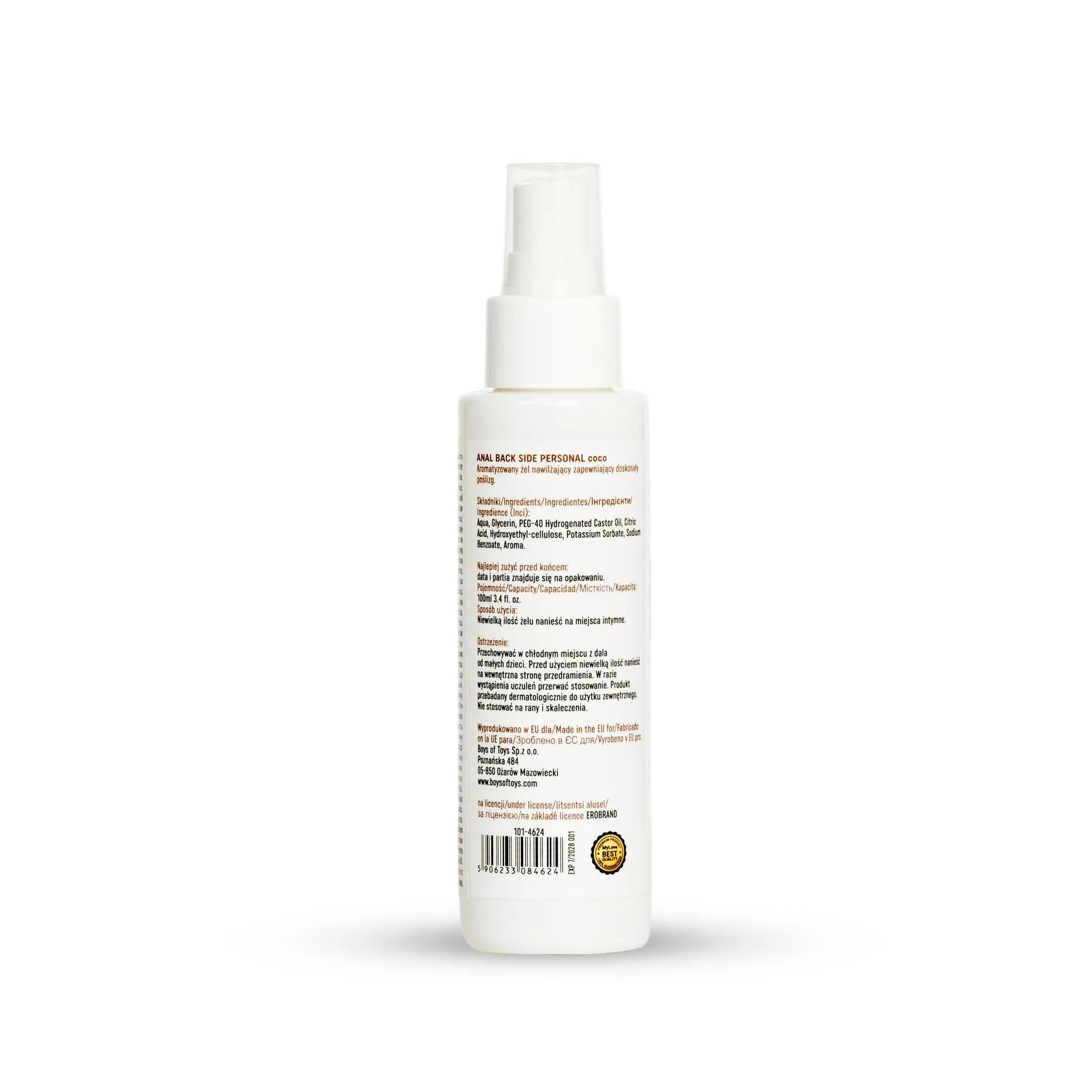 MyLove Anal Back Side Personal Coco - Lubrykant analny, Kokos, 100 ml