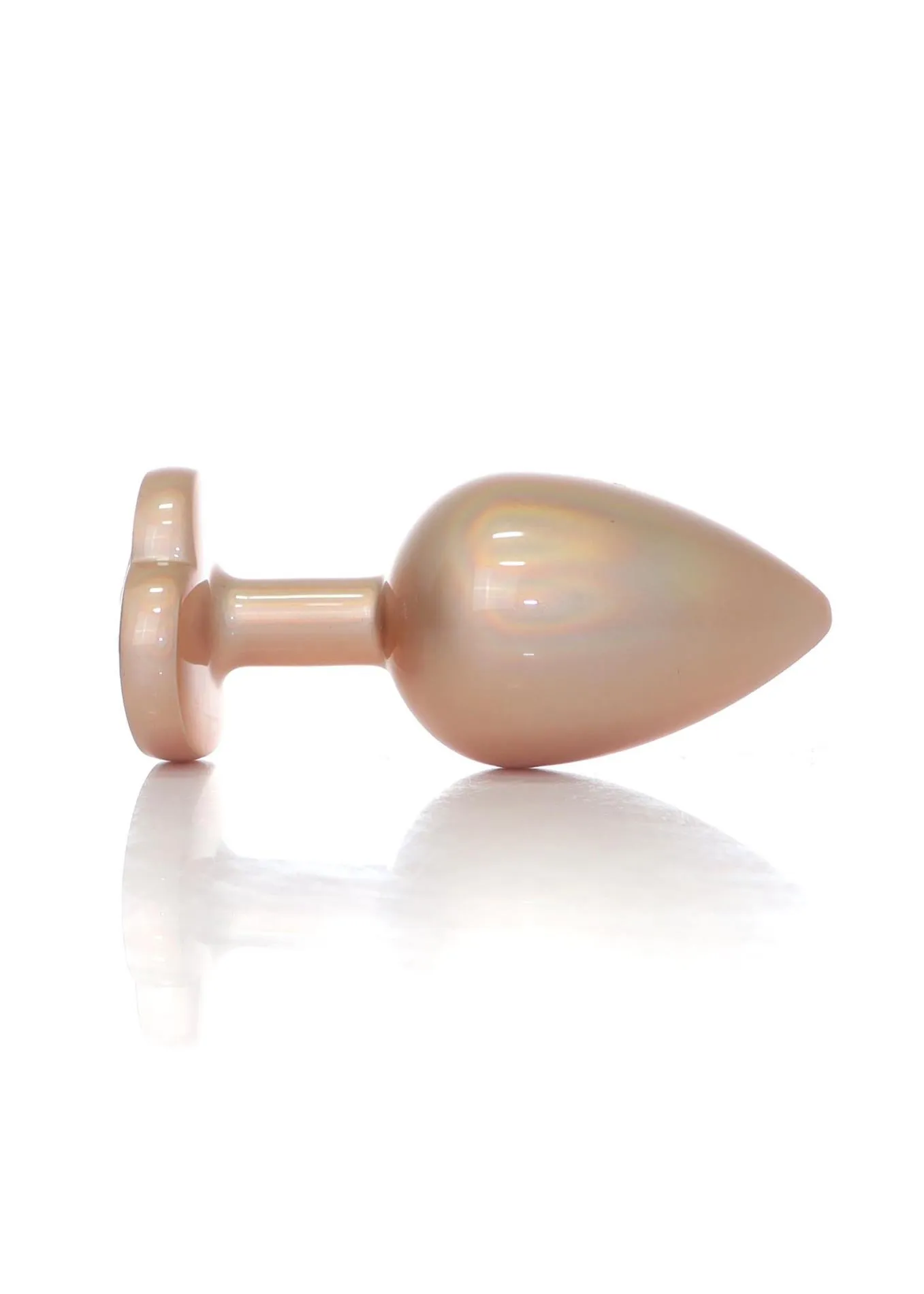 Анальна пробка с кристаллом Jewellery Pearl Gold Heart Plug S, 7 см (прозрачный)