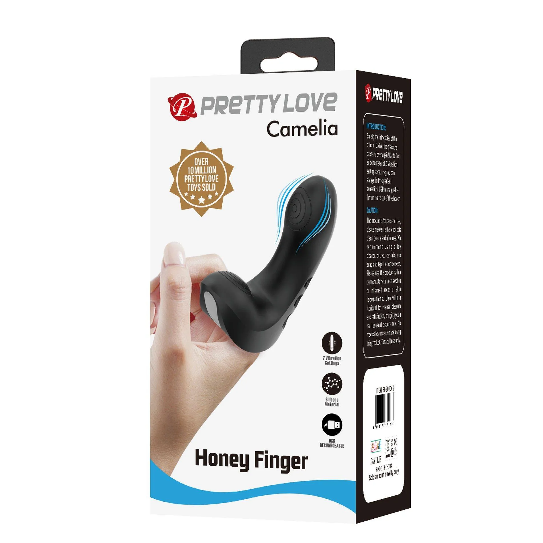 Вібратор Pretty Love Camelia Honey Finger, 9.6 см (чорний)
