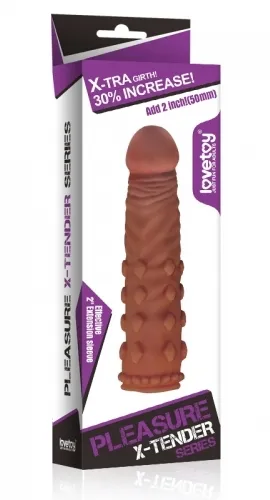 Насадка на пенис Lovetoy Pleasure X-Tender Series, 17.5 см (коричневый)