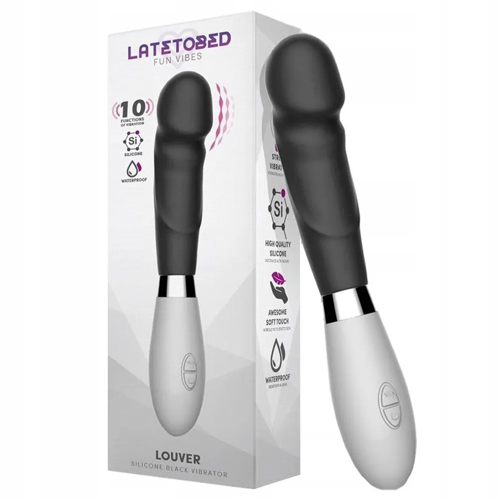 Вибратор Latetobed Louver, 20,3 см (черно-белый)