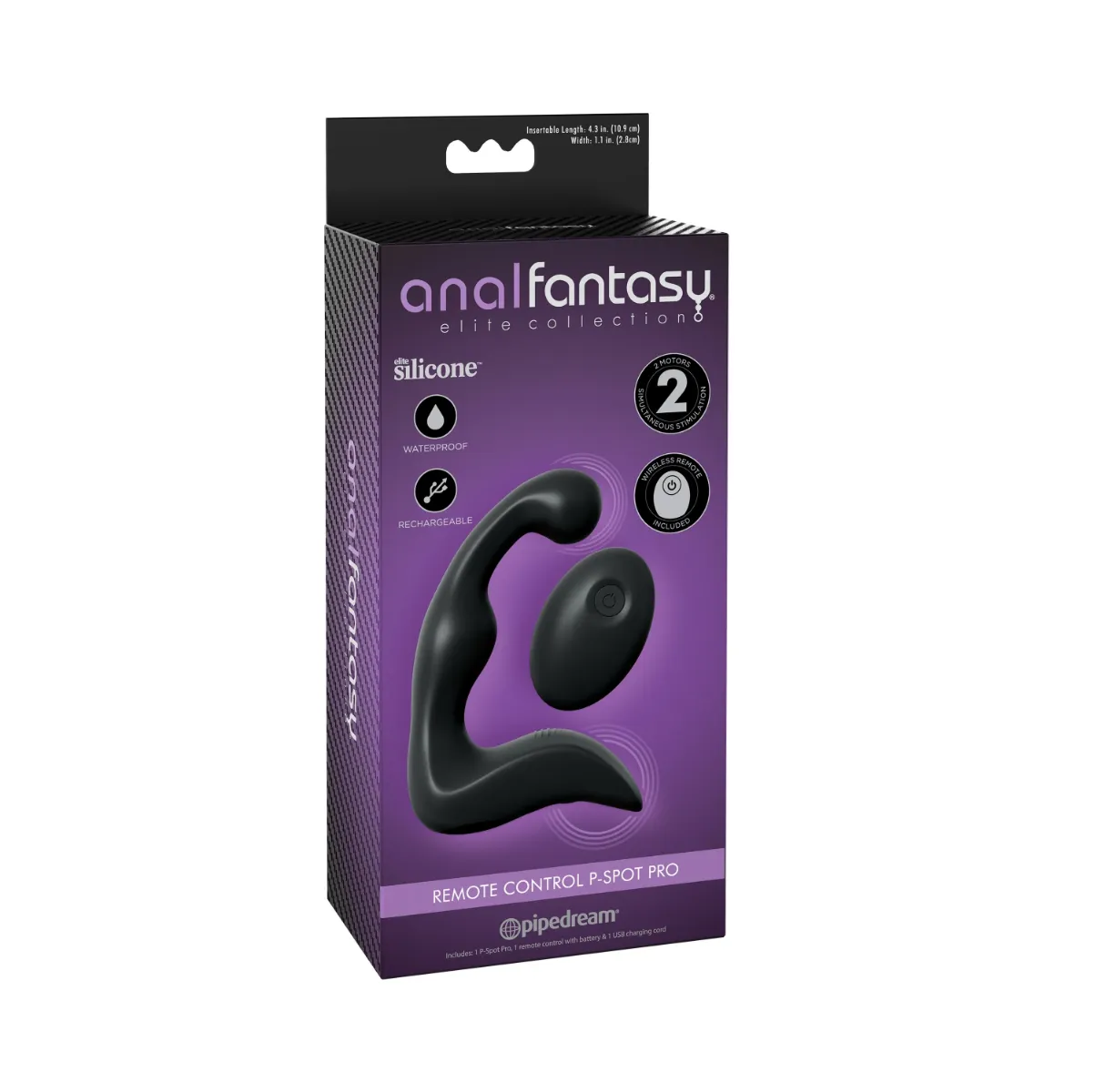 Pipedream Remote Control P-Spot Pro - Stymulator prostaty, Czarny, 14.2 cm