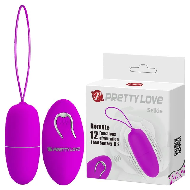 Pretty Love Selkie Wireless - Wibrujące jajko, Fioletowy, 18 cm