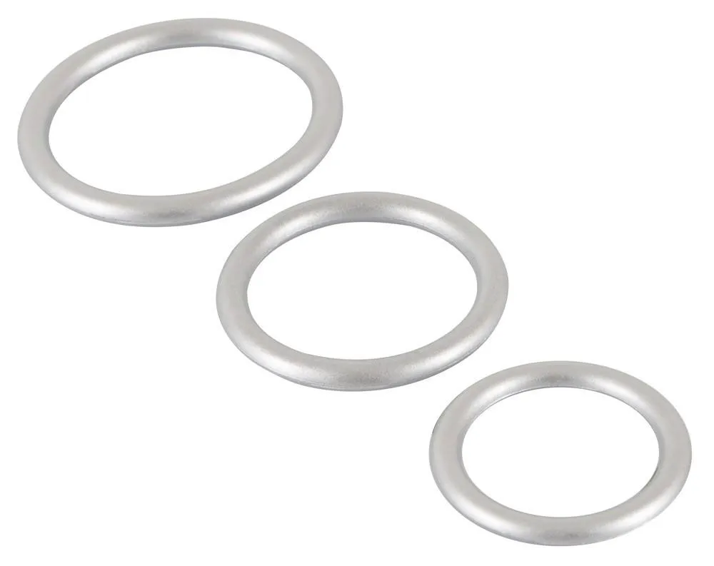 Набор эрекционных колец Metallic Cock Ring Set, 3 шт (серебристый)