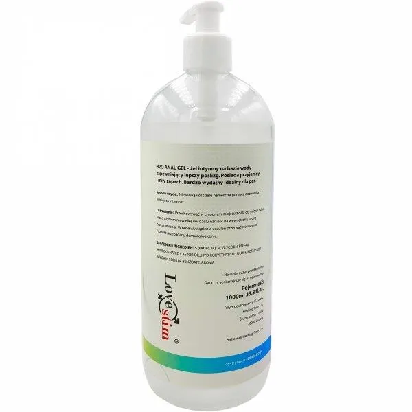 LoveStim H2O Anal Gel - Lubrykant analny, Bezzapachowy, 1000 ml