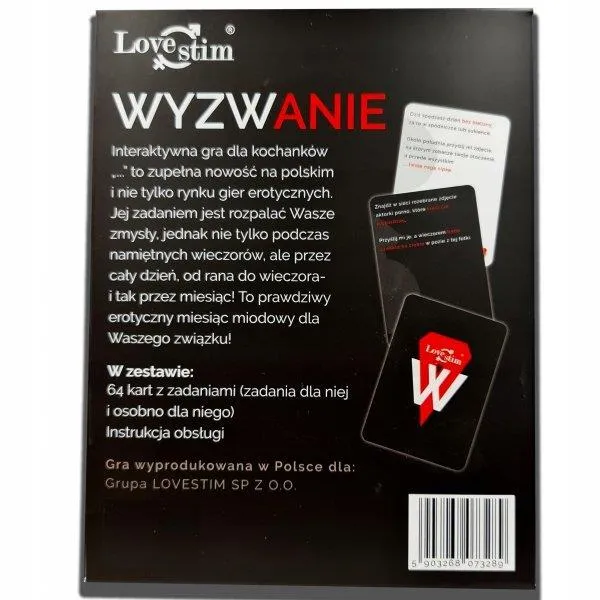 Эротическая игра LoveStim Gra Wyzwanie, 60 карт