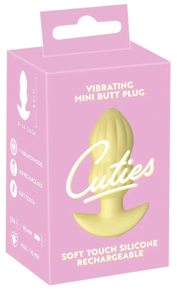Анальная пробка Cuties Mini Butt Plug, 8 см (желтый)