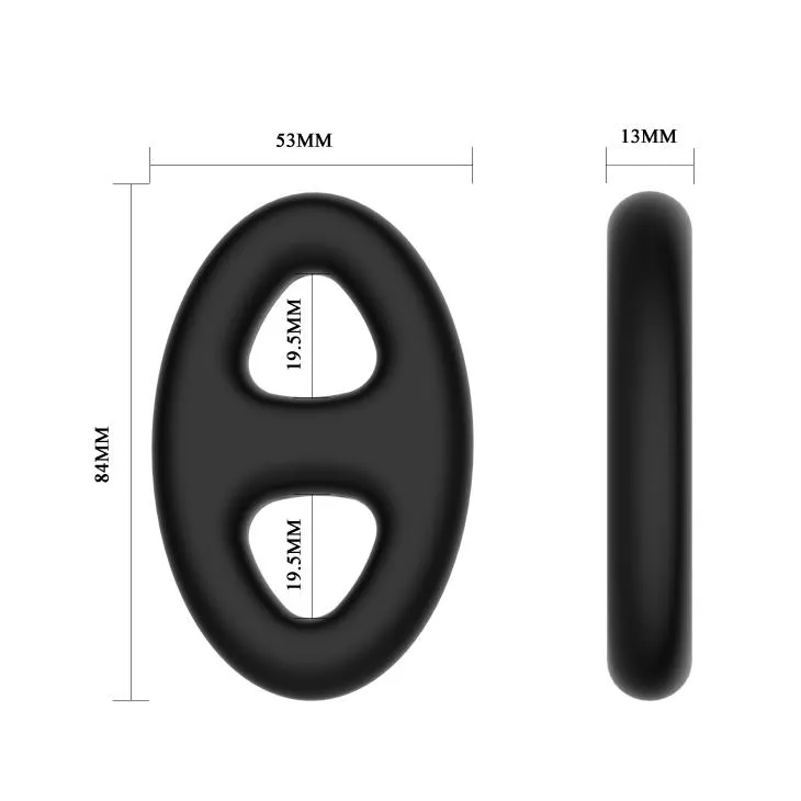 Crazy Bull Super Soft Silicone - Pierścień erekcyjny, Czarny, 8.4 cm