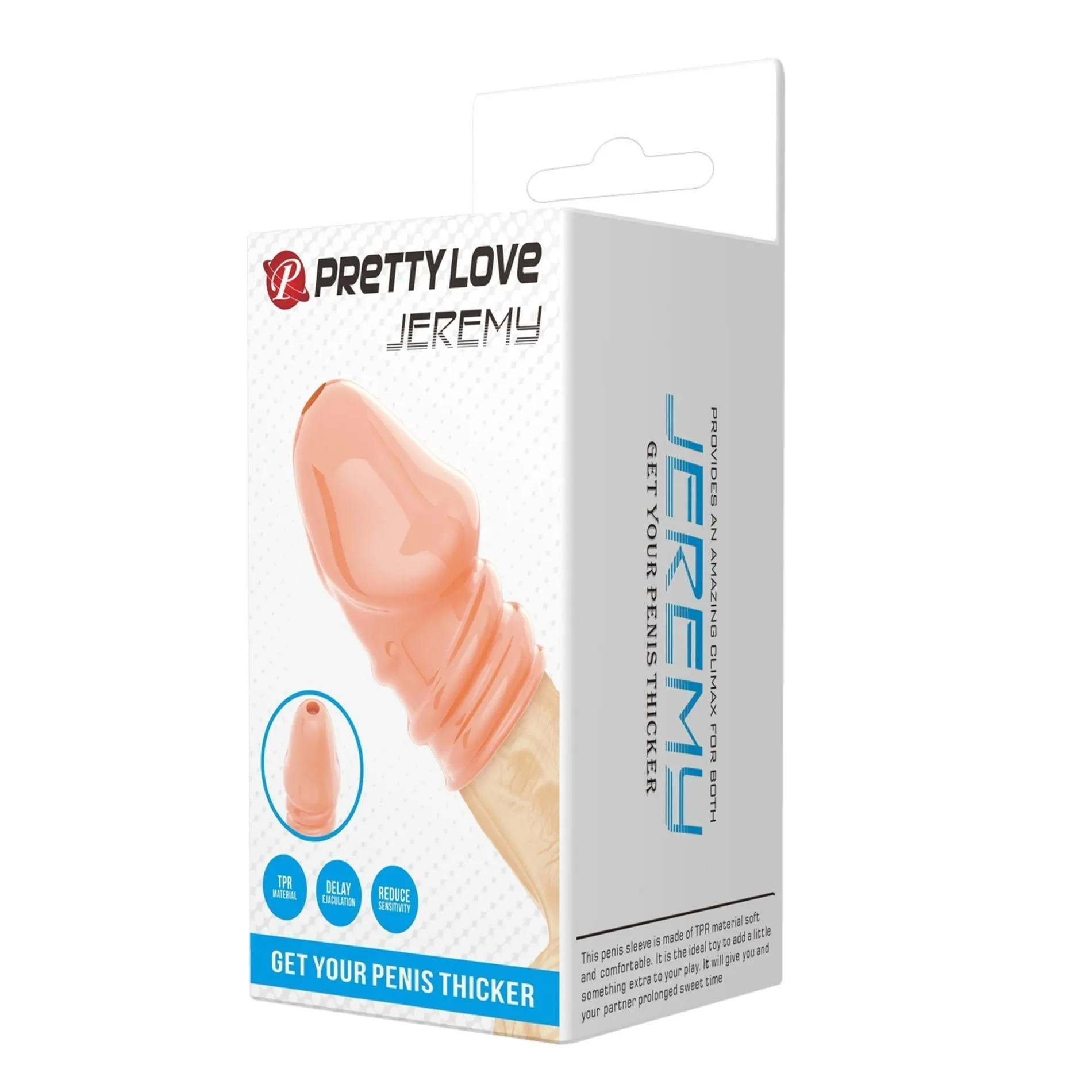 Насадка на пеніс Pretty Love Jeremy, 7 см (тілесний)