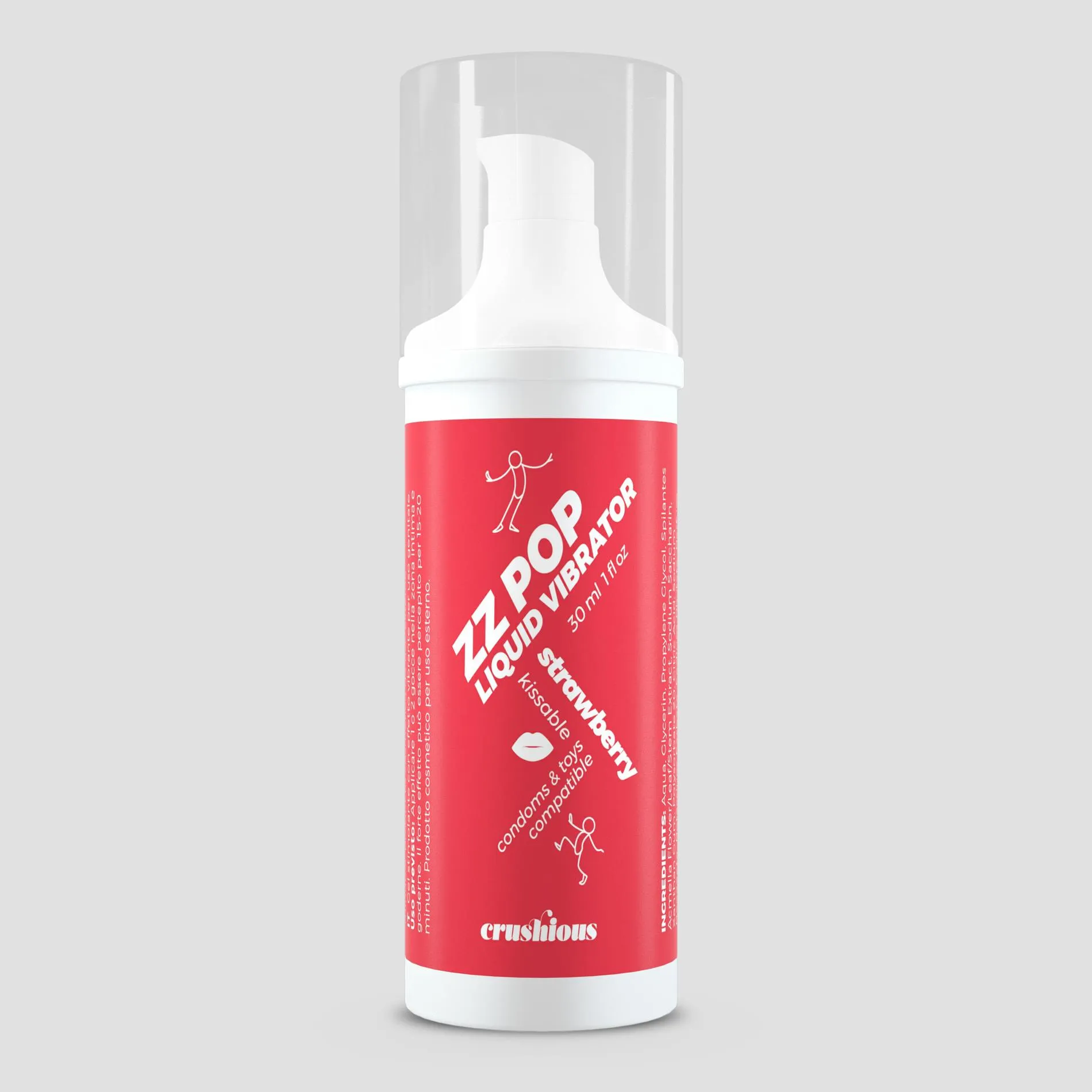 Рідкий вібратор Crushious Zz Pop Strawberry, 30 мл