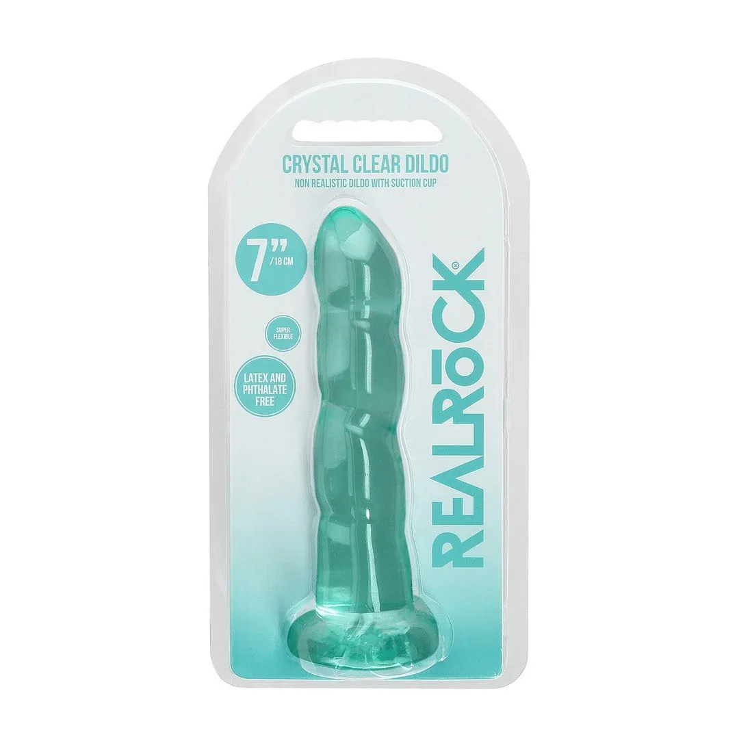 Фаллоимитатор RealRock Crystal Clear 7", 18 см (зеленый)