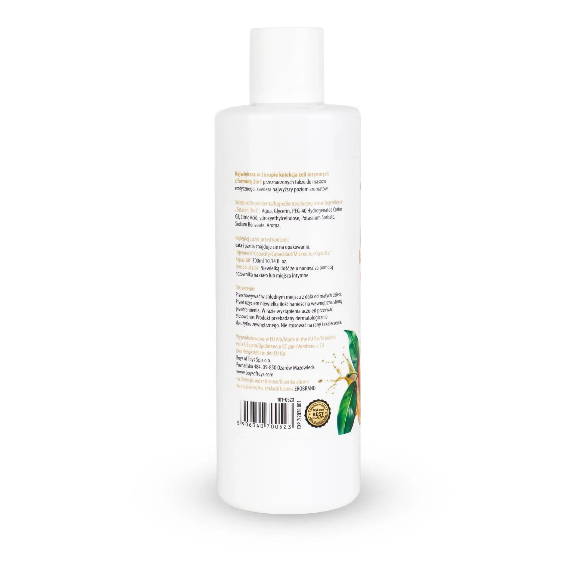 MyLove Aroma Series Intim&Massage 2in1 Mango - Lubrykant, Mango, 300 ml