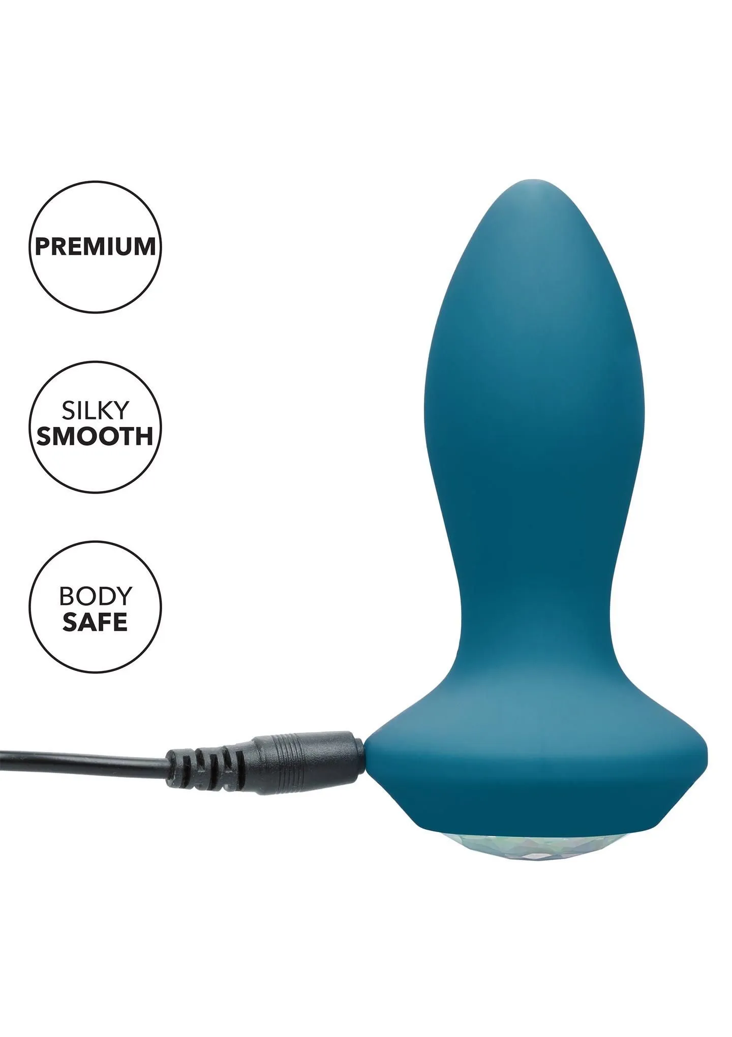 Анальна пробка Power Gem Vibrating Crystal Probe, 10,7 см (блакитний)