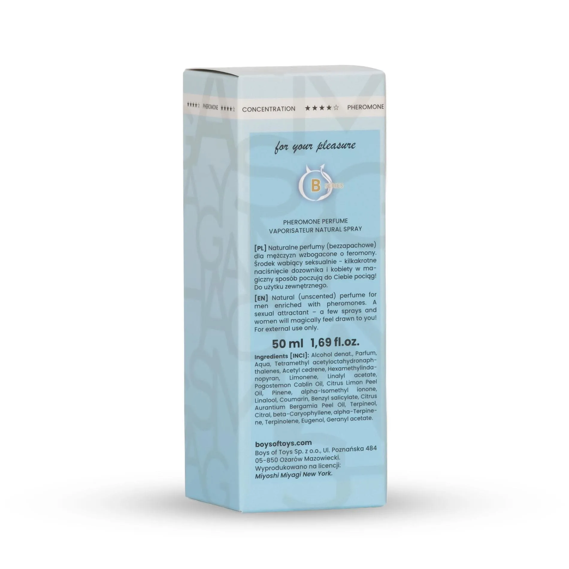 Miyoshi Miyagi Pure Homme - Feromony męskie, Bezzapachowy, 50 ml