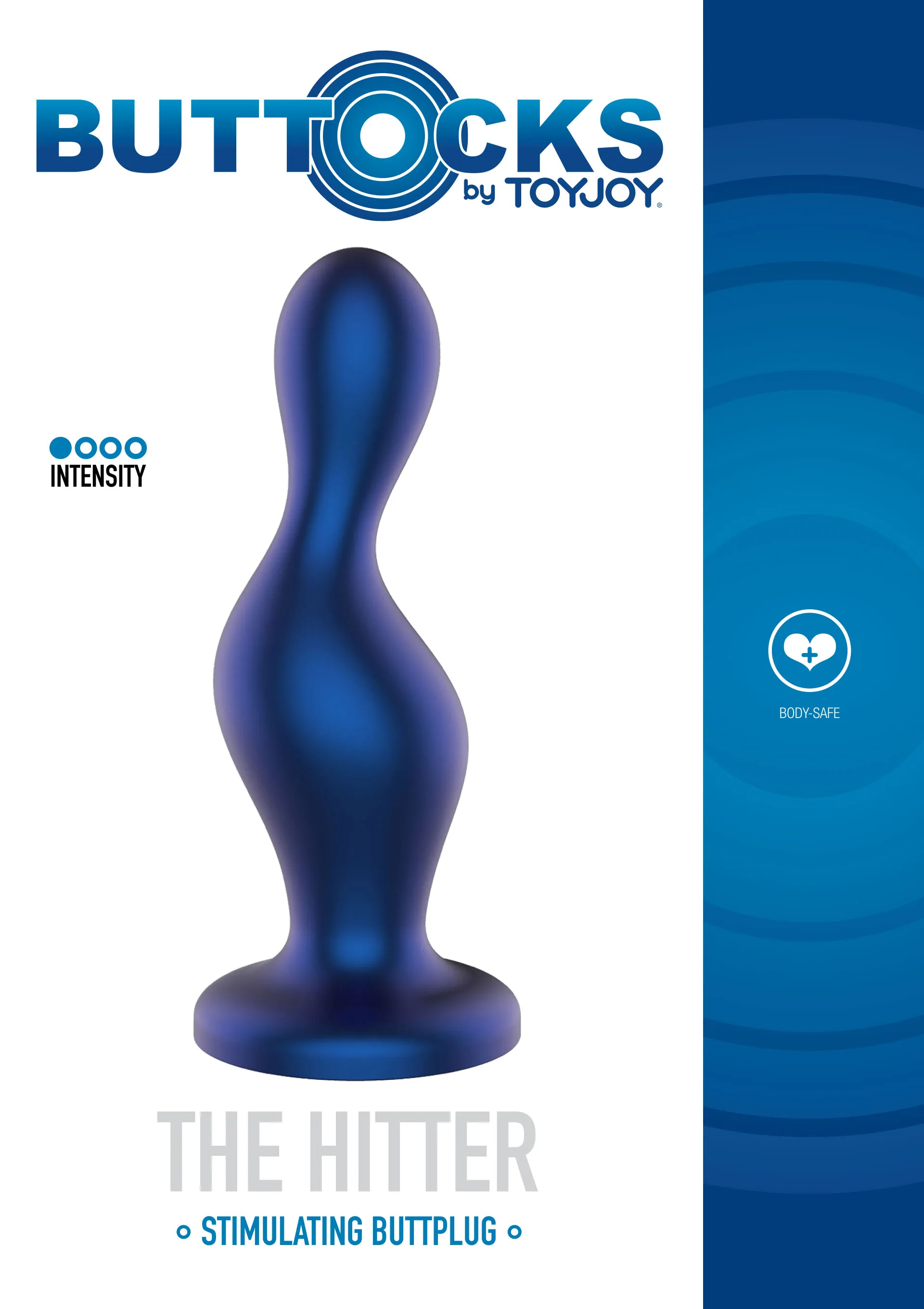 Анальная пробка TOYJOY The Hitter Buttplug, 13 см (синий)