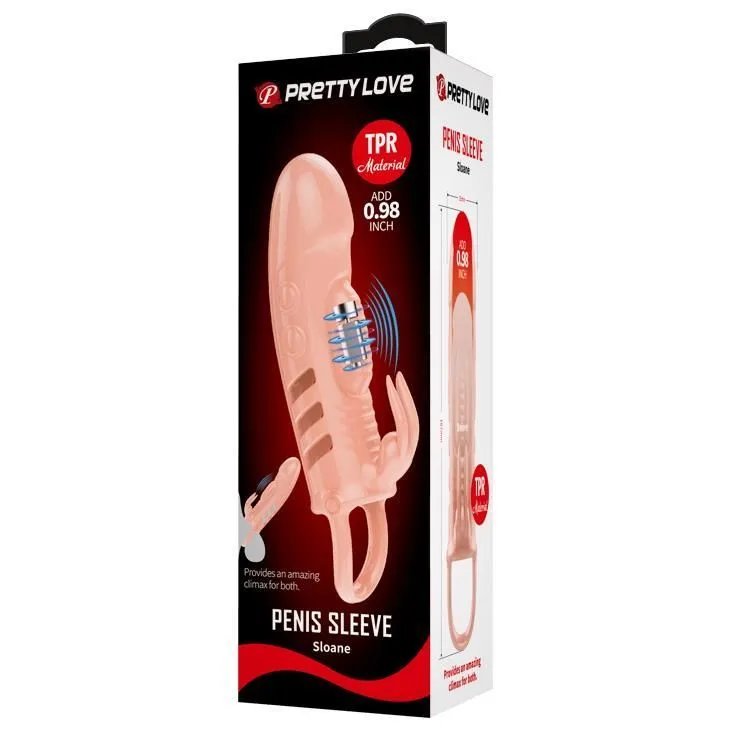 Насадка на пеніс Pretty Love Penis Sleeve Sloane, 18,5 см (тілесний)