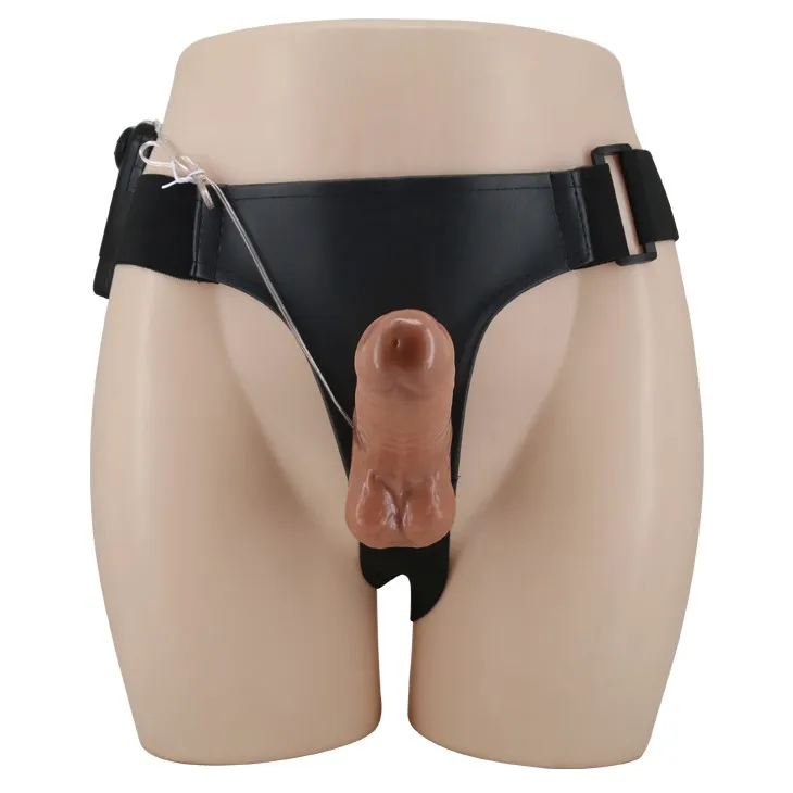 Двойной страпон с вибрацией Ultra Passionate Harness Dual Penis, 16 см (коричневый)