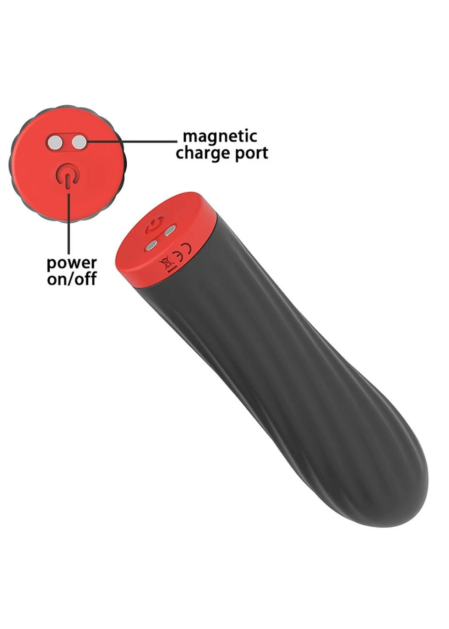 B - Series Magic Rechargeable Silicone Touch - Wibrator, Czarny, 8.5 cm