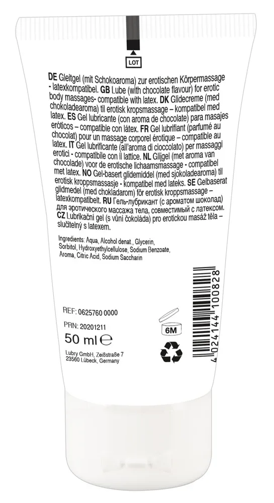 Массажный гель-лубрикант на водной основе Lick It! шоколад, 50 ml