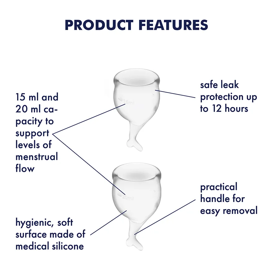 Менструальная чаша Satisfyer Feel Secure, 2 шт (прозрачный)