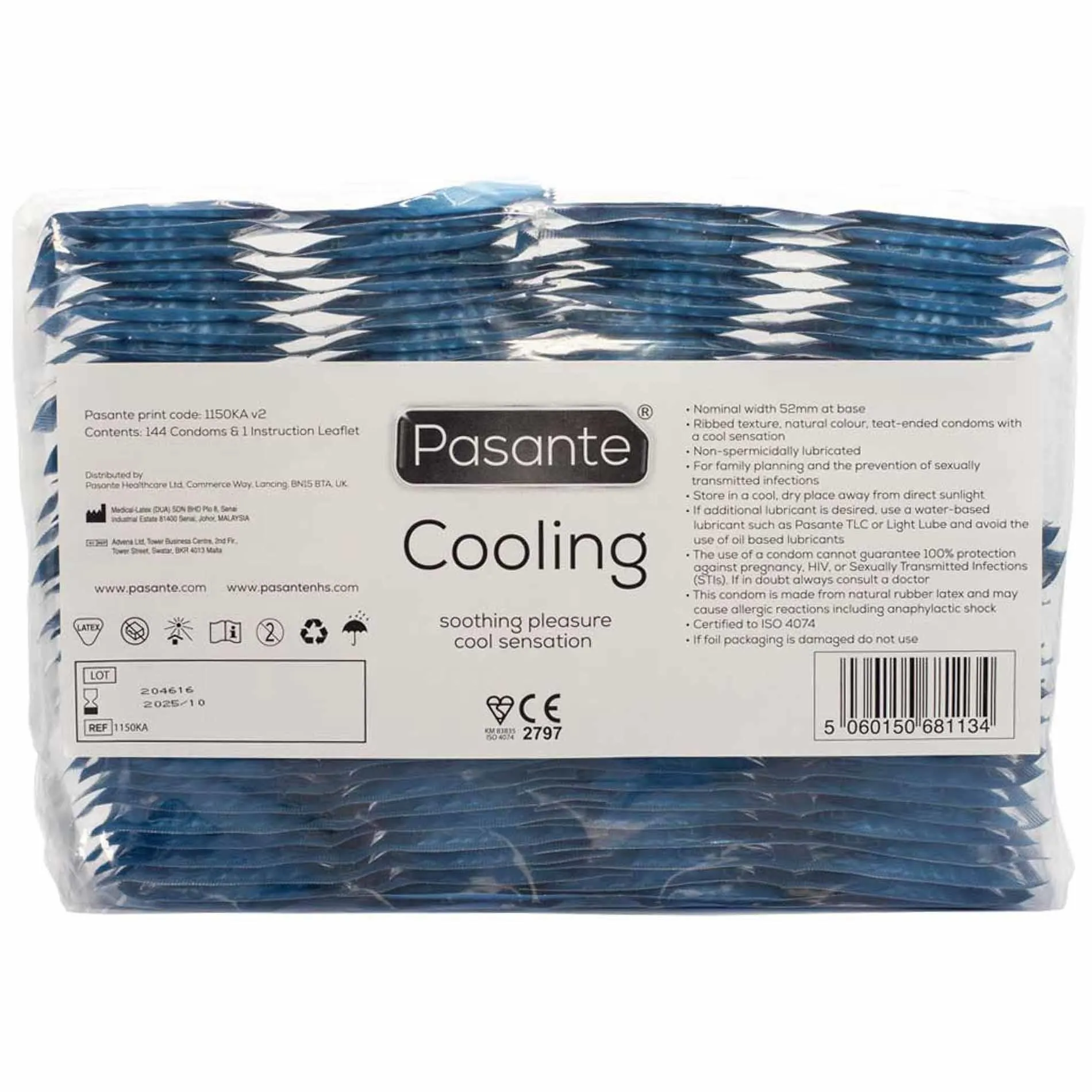 Презервативы Pasante Cooling, 144 шт
