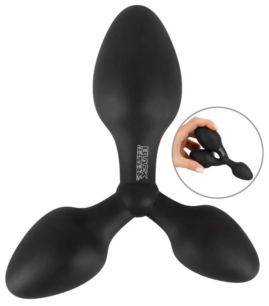 Анальная пробка Black Velvets Triple Butt Plug, 13.8 см (черный)