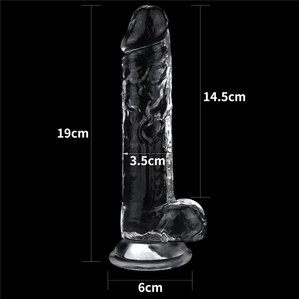 Lovetoy Flawless Clear Dildo 7.5 - Dildo, Przezroczysty, 19 cm