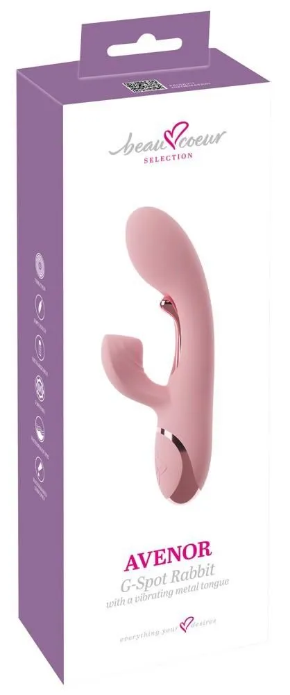 Вибратор-кролик Beau Coeur Avenor G-Spot, 23 см (светло-розовый)