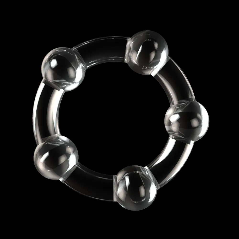 Набор эрекционных колец LoveToy Triple Beaded Ring Set, 3 шт (прозрачный)