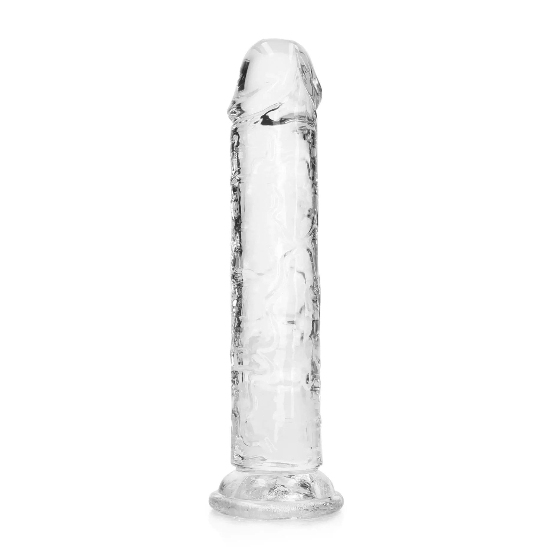 RealRock Crystal Clear Realistic Dildo 7'' - Dildo, Przezroczysty, 20 cm