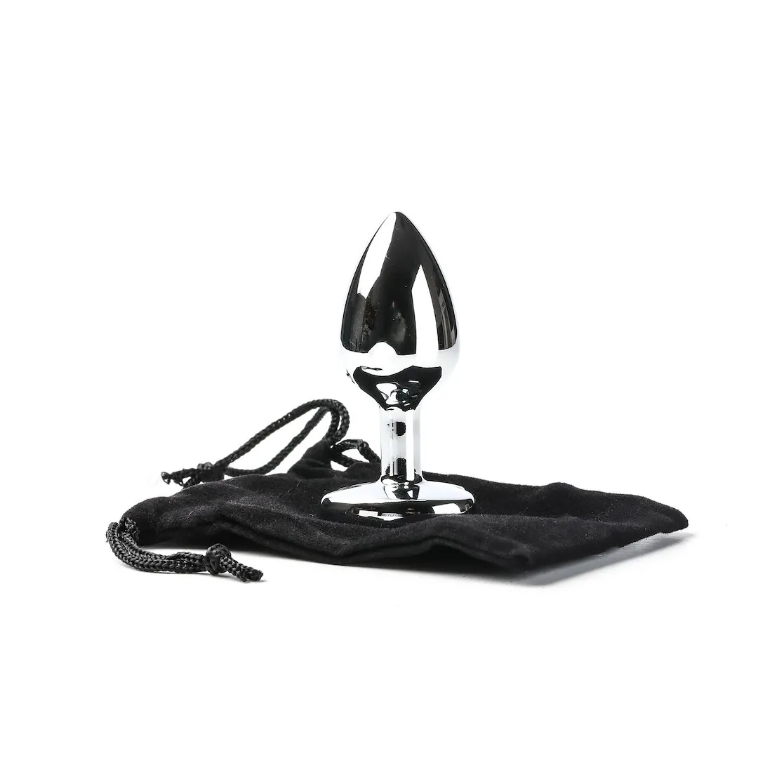 Simply Pleasure S - Korek analny z kryształkiem, Czerwony, 7 cm, S