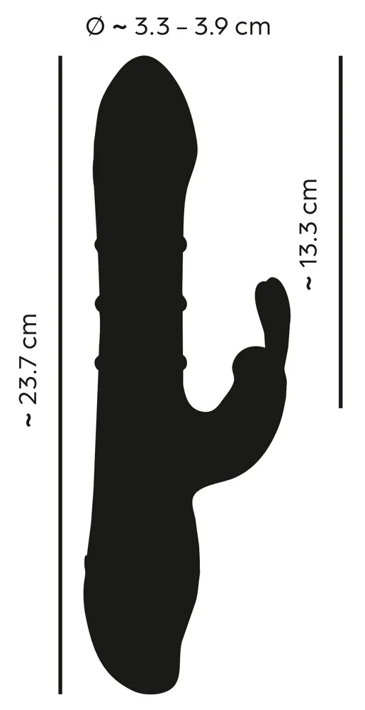 You2Toys Double Bunny - Wibrator królik, Czerwony, 23.7 cm