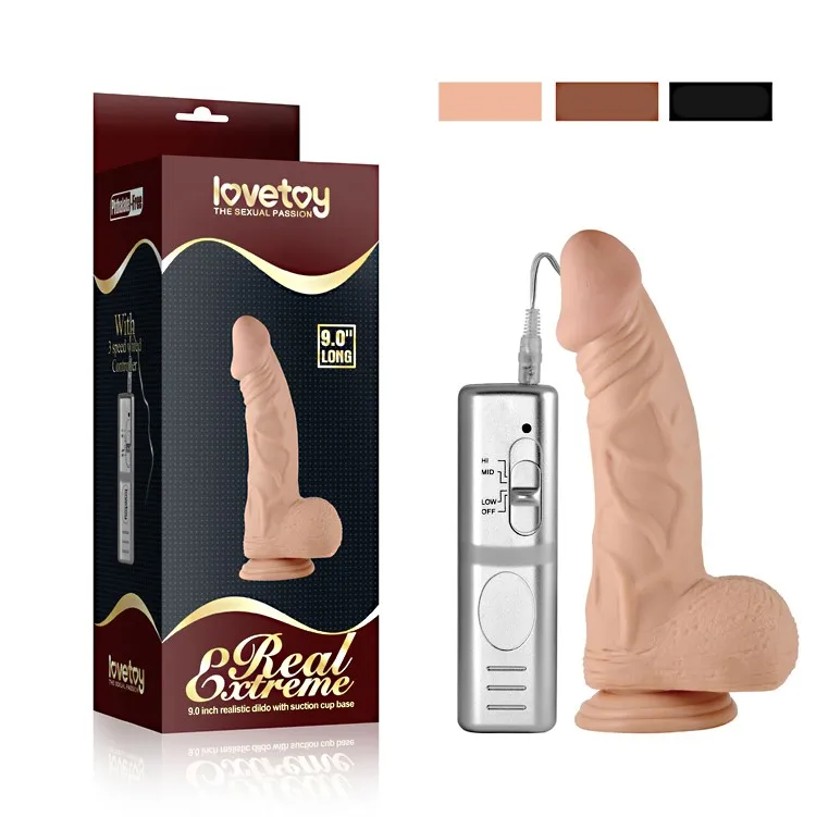 Lovetoy Real Extreme 9" - Wibrator, W kolorze cielistym, 23 cm