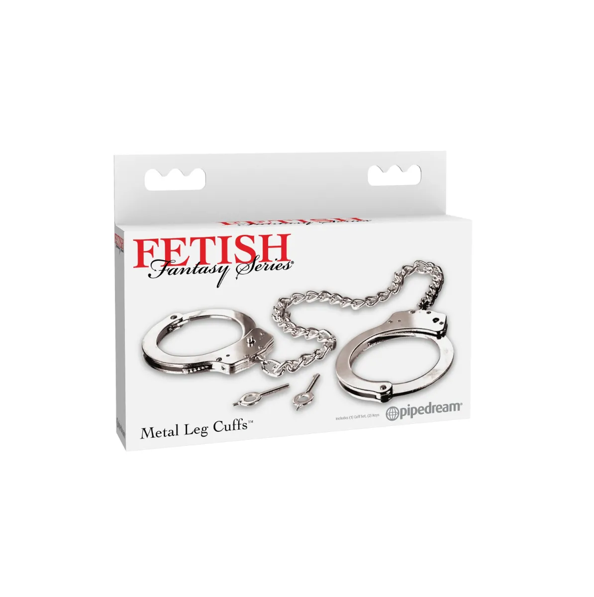 Pipedream Fetish Fantasy Series Metal Leg Cuffs - Kajdanki na nogi, Srebro, 45 cm, One size
