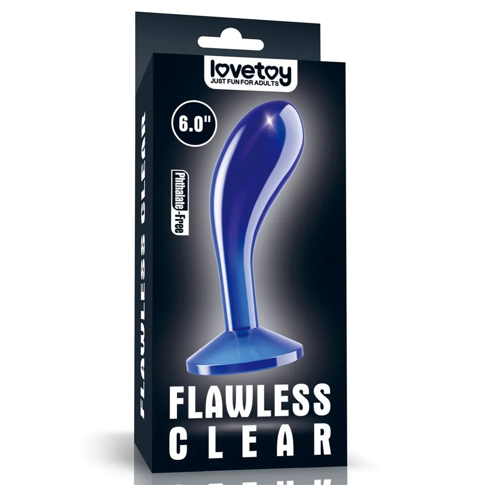 Анальная пробка Flawless Clear Anal Plug 6'', 15 см (синий)