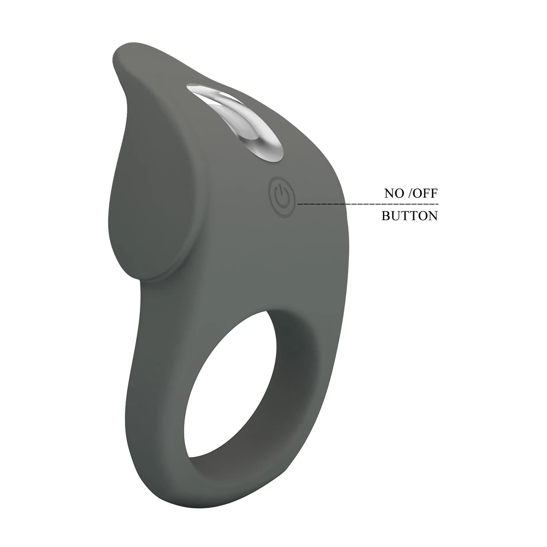 Віброкільце Pretty Love Master ring, 8,7 см (сірий)
