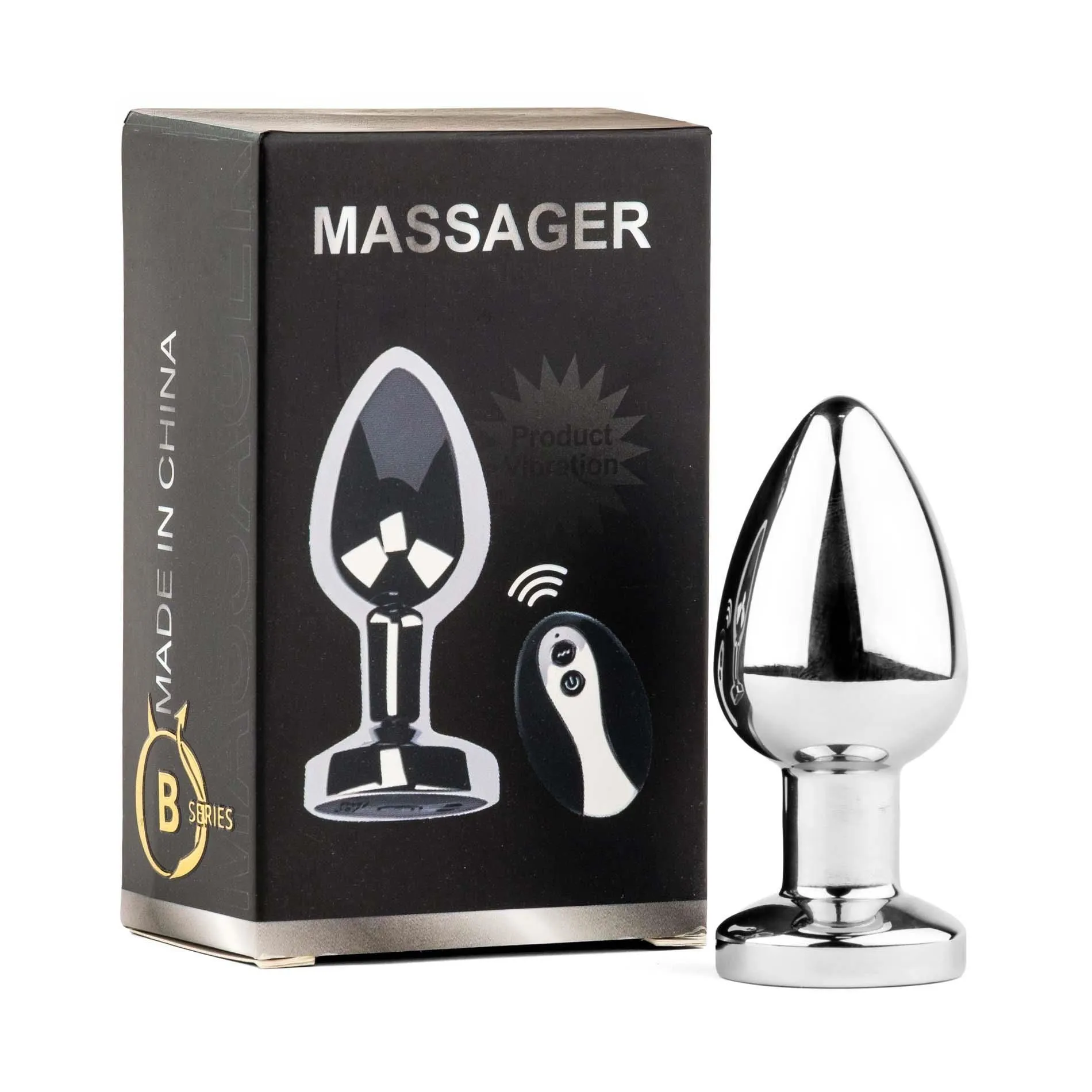 Анальная пробка B - Series HeavyFun Metal Butt Plug M, 7.9 см (серебристый)
