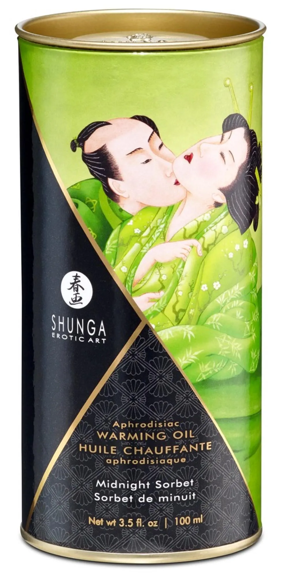 Shunga Aphrodisiac Warming Oil Midnight Sorbet - Rozgrzewający olejek do masażu, Przezroczysty, Owoce, 100 ml