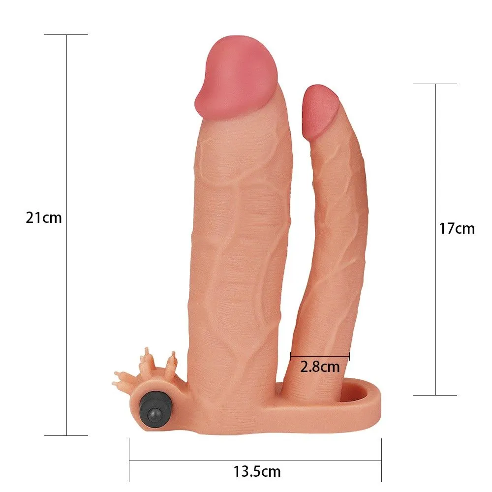 Насадка на пеніс Pleasure X-Tender Flesh Add 3, 21 см (тілесний)