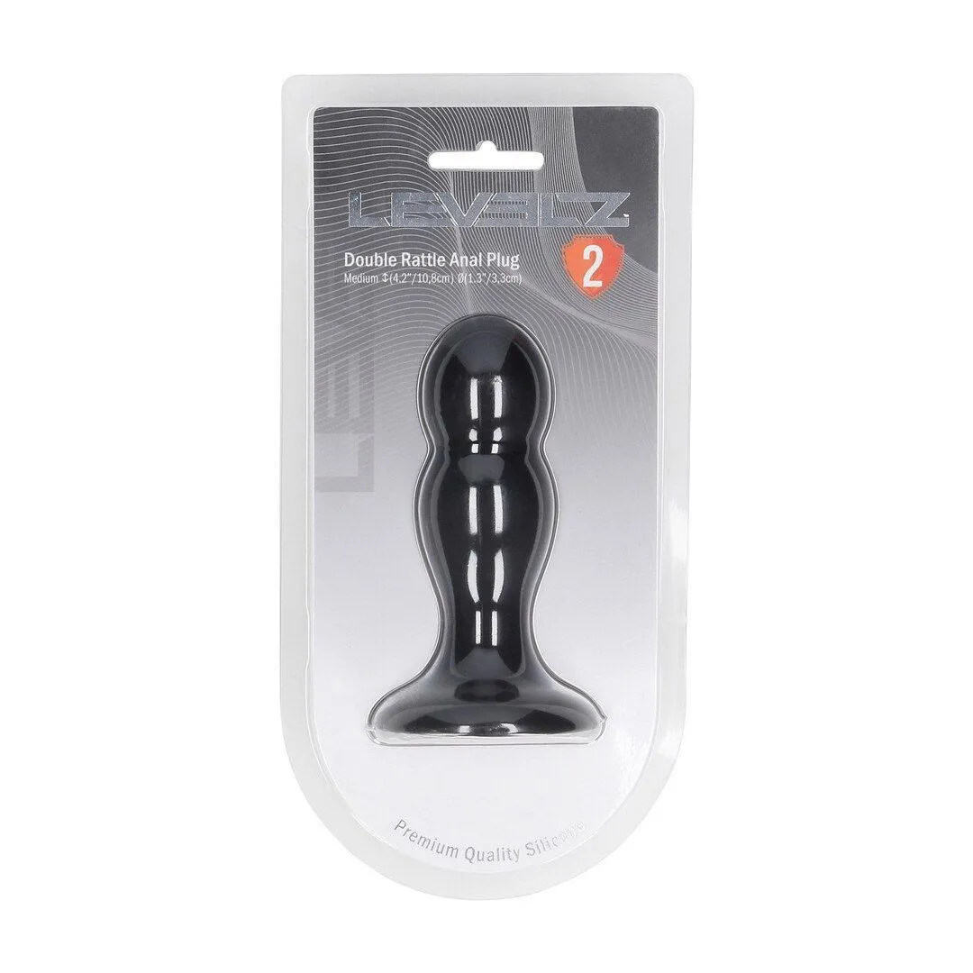 Shots Double Rattle Liquid - Korek analny, Czarny, 10.8 cm, M