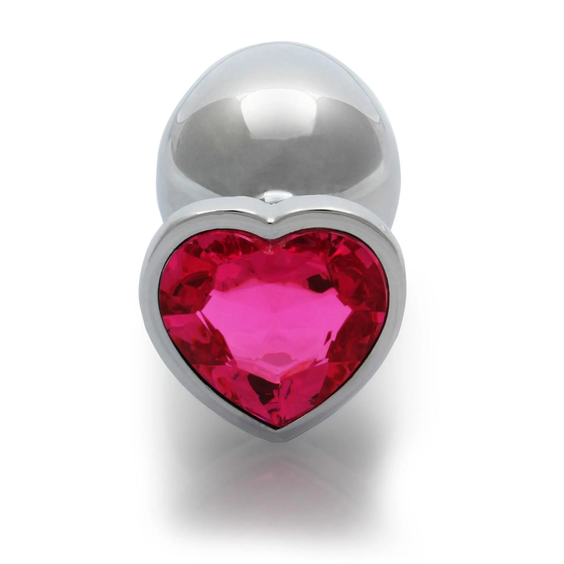 Анальная пробка Ouch! Heart Gem Butt Plug Large, 9.3 см (серебристый)
