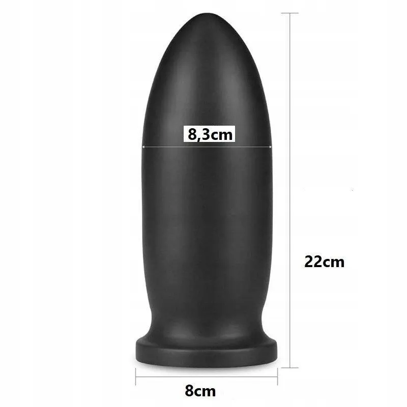 Велика анальна пробка LoveToy 9" King Sized Anal Bomber, 20,3 см (чорний)