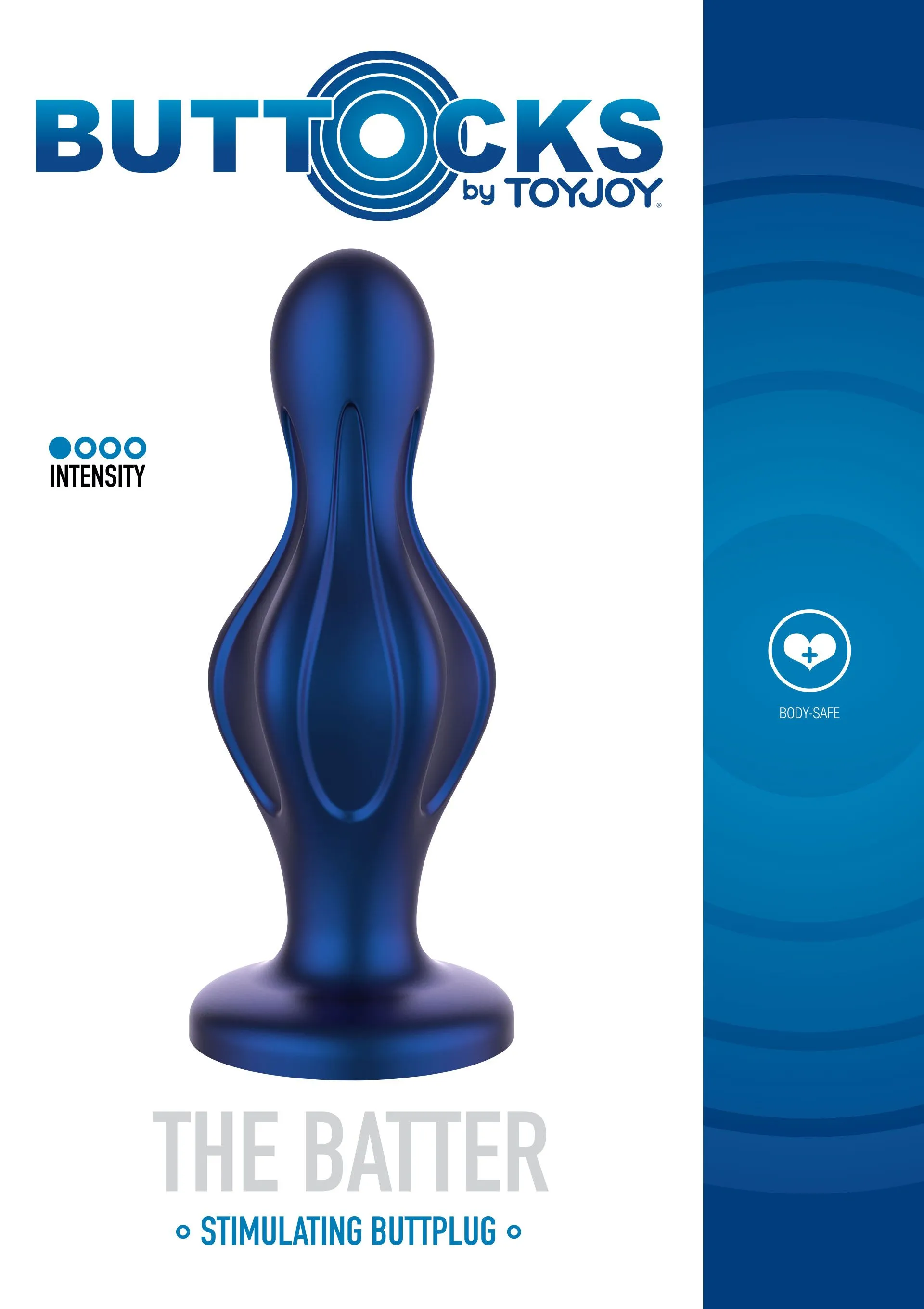 Анальна пробка TOYJOY The Batter Buttplug, 12 см (синій)