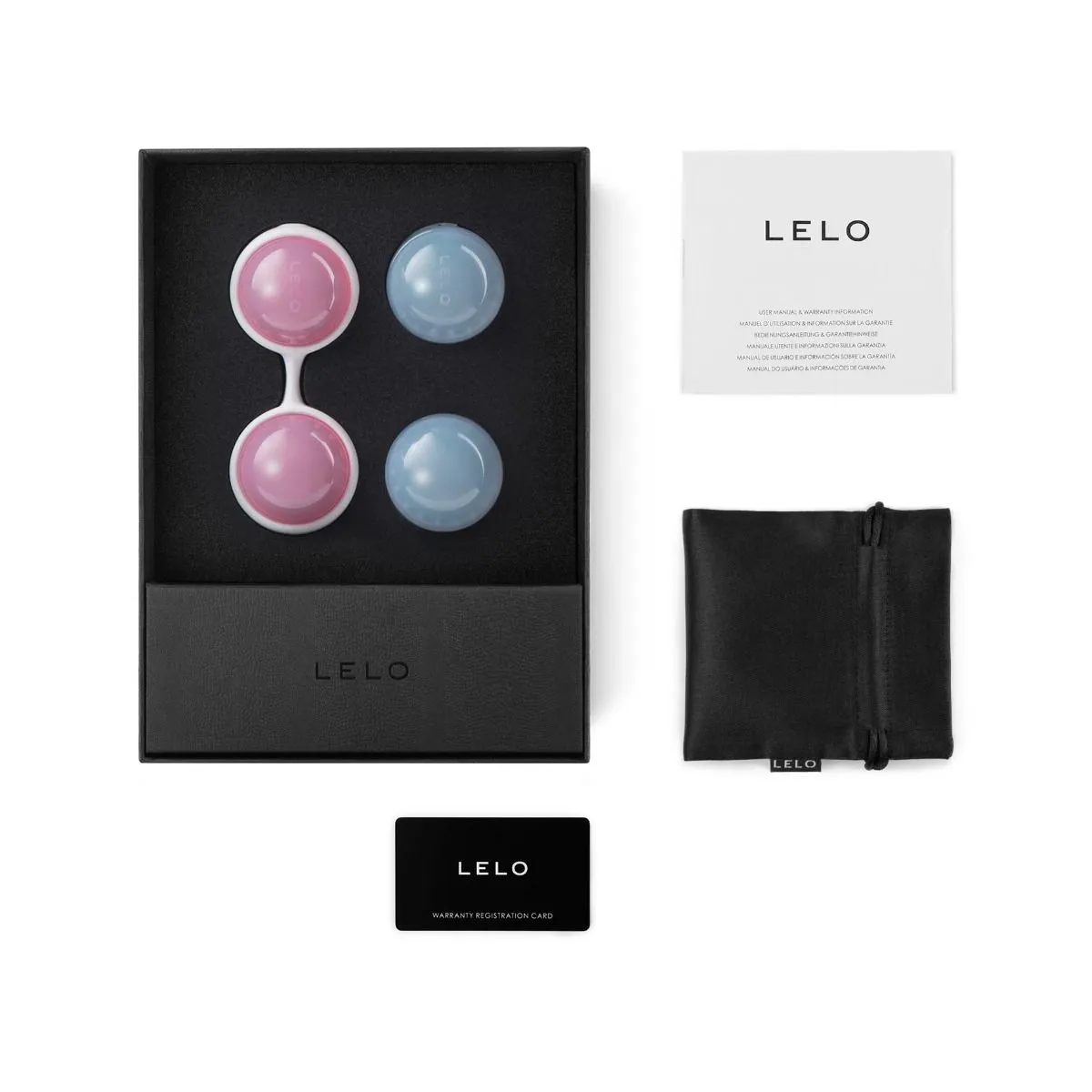 Lelo Luna Beads Mini -, Różowy-Niebieski, 7.5 cm