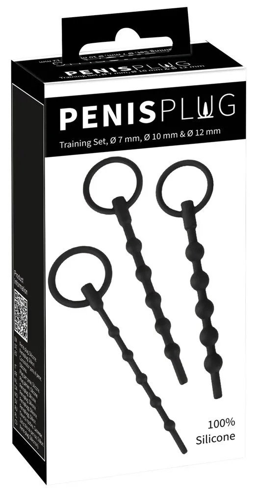 Стимулятор уретры Penisplug Training Set, 3 шт (черный)