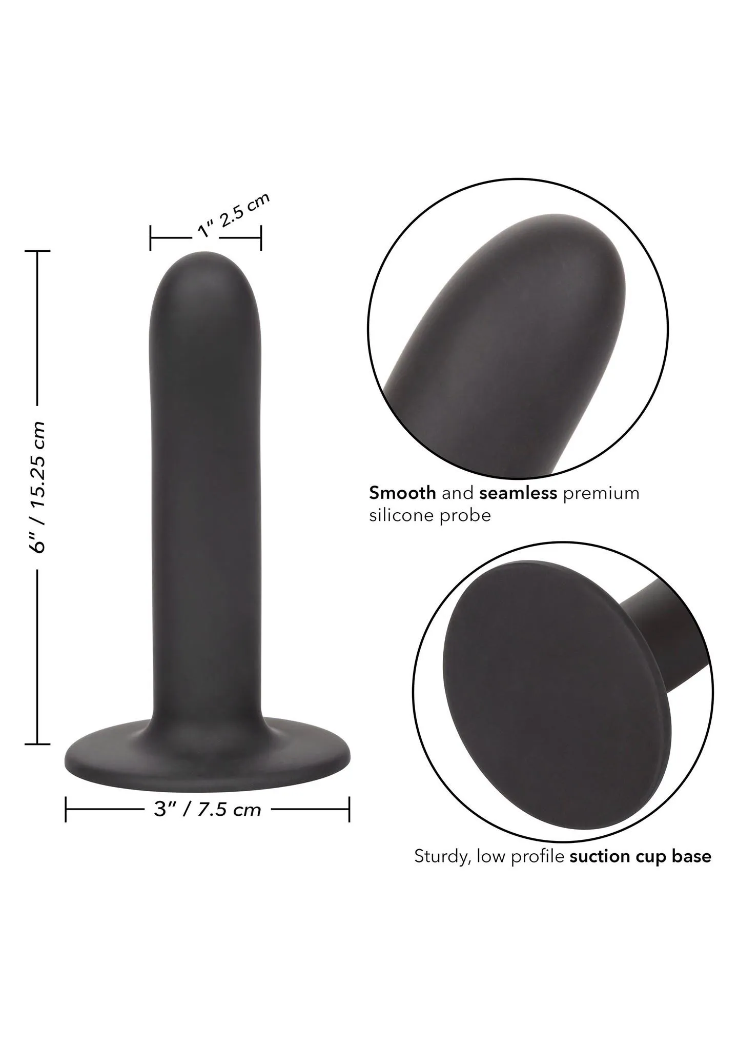 Фаллоимитатор Calexotics Boundless, 15.2 см (черный)