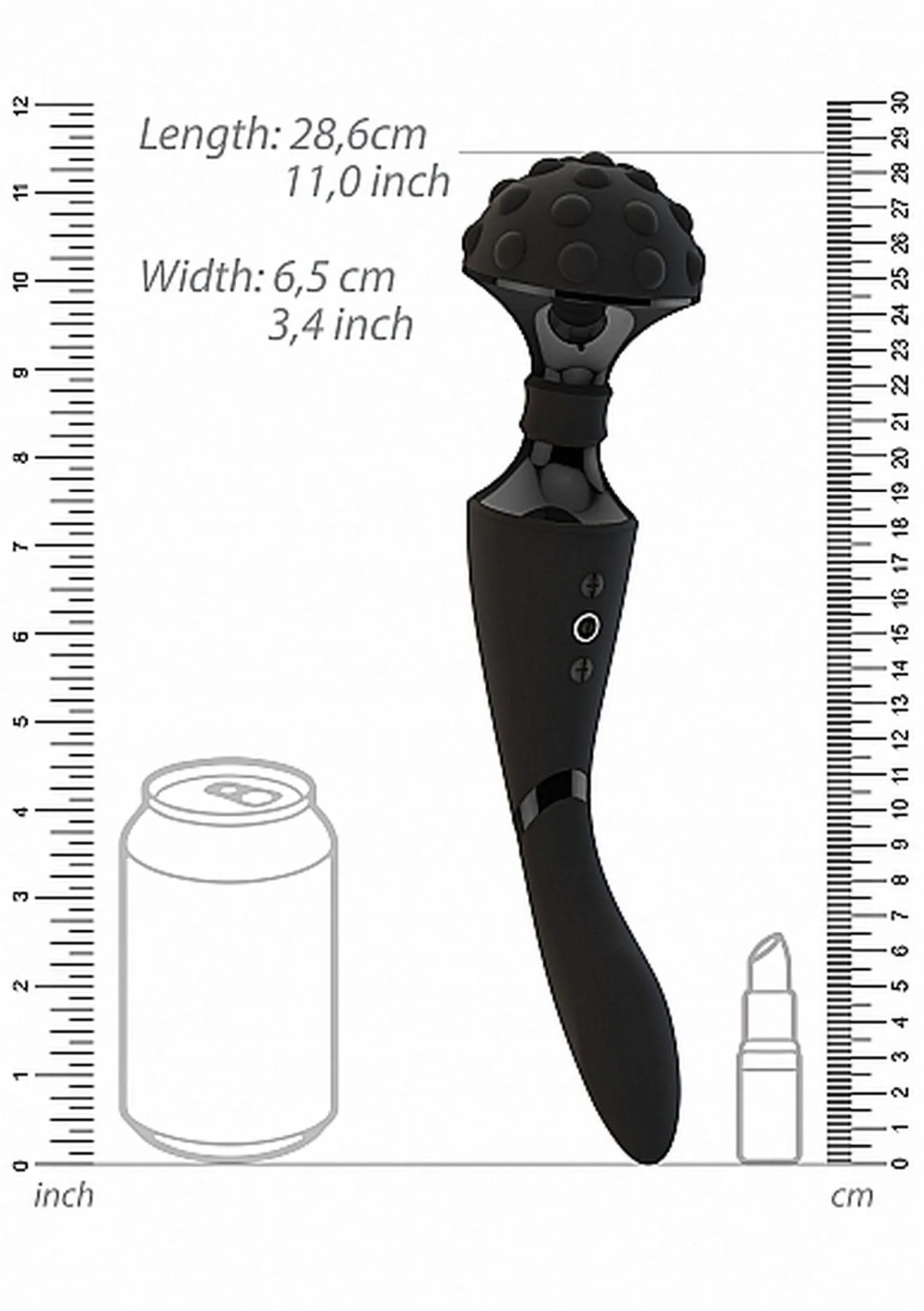 Vive Shiatsu Bendable Massager Wand - Wibromasażer, Czarny, 28.6 cm